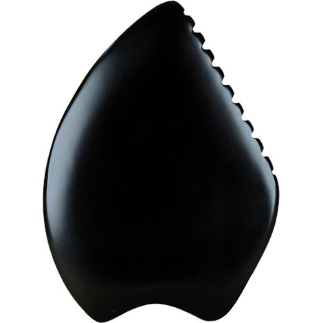 herramienta de masaje Gua Sha, peine de piedra bianstone negra, accesorio para el bienestar facial y corporal. (1/5)