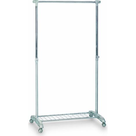 Stand appendi abiti rack con ruote telescopico in acciaio con mensola per scarpe