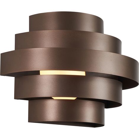 QAZQA lines - LED Applique murale - 1 lumière - H 25 cm - Bronze - Moderne - éclairage intérieur - Salon I Chambre I Cuisine I Salle à manger