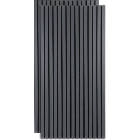 Randaco Akustikpaneel MDF Wandverkleidung Natur Akustik Wandpaneel Moderne Wandpaneele aus Holzfunier und Filz 2x 120x60x2.1cm Grau