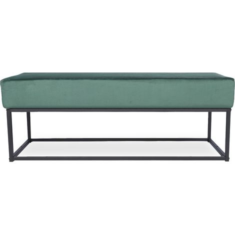 Banquette Clarisse velours vert pieds noirs (1/2)