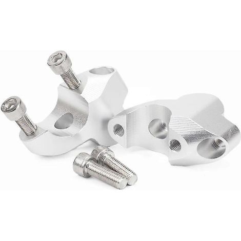 Lenkererhöhungssatz mit CNC-gefräster Lenkerklemmung für KTM 1050, 1090, 1190, 1290 Super Adventure, Duke R, GT und SMC Motorrad – Silber (1/5)