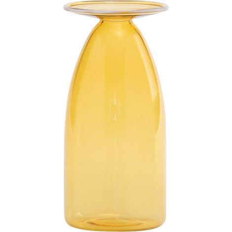 Vasetto artigianale collezione Un Fiore in vetro borosilicato soffiato a mano, capacità 22 cl, colore Giallo Oro, design elegante con bordo svasato