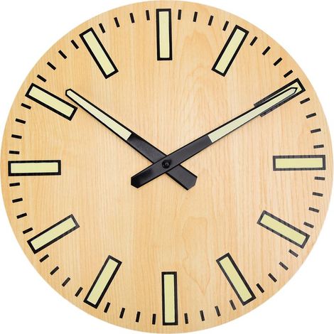 Horloge Murale Bois Lumineuse Silencieuse 30cm Déco Intérieur (1/5)