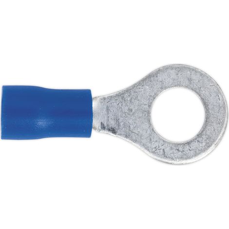 Sealey BT26 Easy-Entry Ring Terminal 6.4mm (1/4"), Blue - Pack of 100