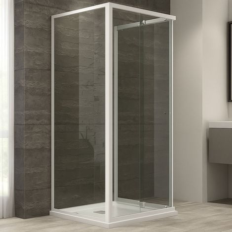 Ogomondo box cabina doccia corner 3 lati cristallo temprato trasparente 80x80x80 (1/5)