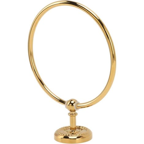 Anneau Porte-Serviettes Mural Porte-essuie-Mains Moderne pour Mur de Salle de Bain en Acier Inoxydable et Cuivre Support de Serviette Dor (1/5)