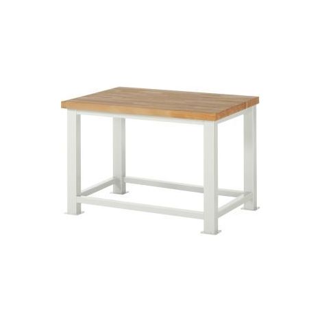 Schwerlast-Werkbank Classic B1250xT900xH850mm Buche massiv lichtgrau RAU (1/2)