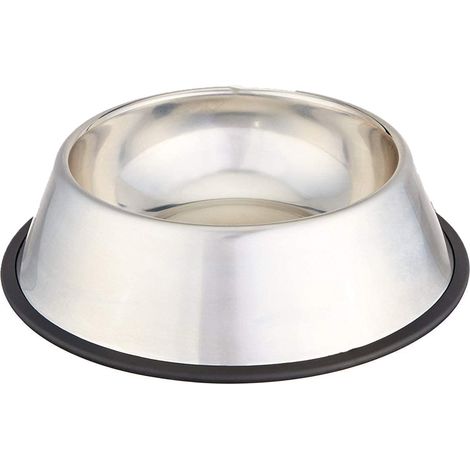Ciotola per cani e gatti in acciaio inox con antiscivolo -Ø 15 cm (1/4)