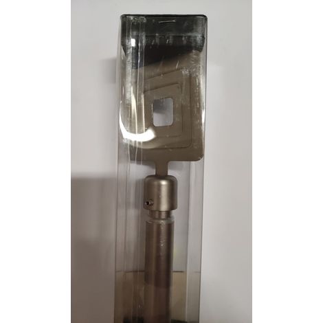MOBOIS - BASTONE PER TENDE ESTENSIBILE CON POMOLO QUADRATO EFFETTO ARGENT 120-210CM