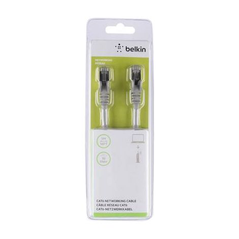 Cat6 Networking Cable 5m Grey Belkin - Cordon de raccordement - RJ-45 (M) pour RJ-45 (M) - 5 m - CAT 6 - sans crochet (1/2)