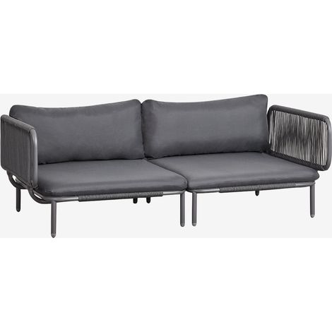 Sofá modular de jardín de 2 piezas con 2 módulos esquineros en acero Roubly SKLUM        (1/5)