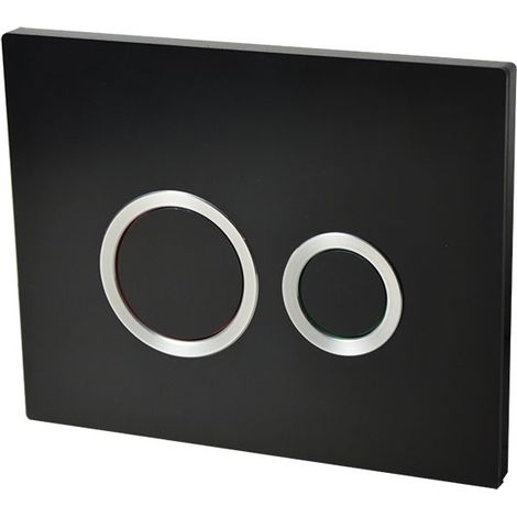 Plaque de commande HOOPS noire - Commande double chasse - Wirquin Pro 55721306 (1/3)