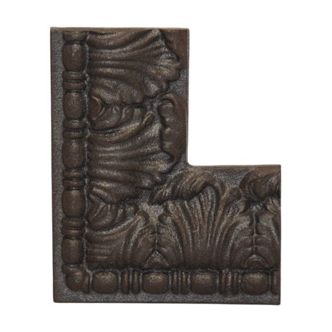 Décor d'angle avec moulure - Longueur 110 mm x 90 mm section en profil de 50mm épaisseur 15mm - Fonte - À visser - DECO FER FORGE