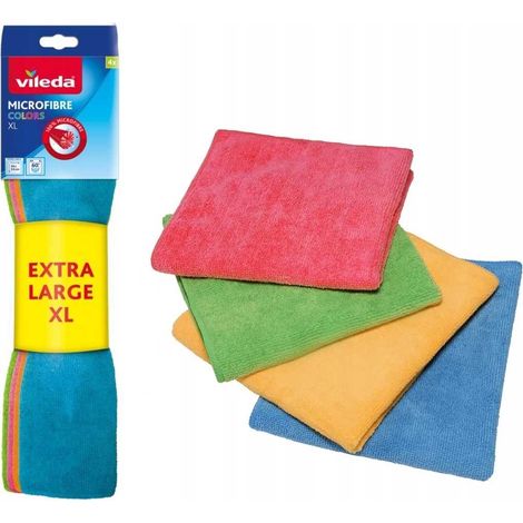 Paño de microfibra Vileda, COLORES, TAMAÑO EXTRA GRANDE, 4 unidades. (1/5)