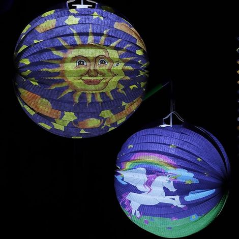 Lanterne, lanterne di carta con bastoncini LED (1/2)