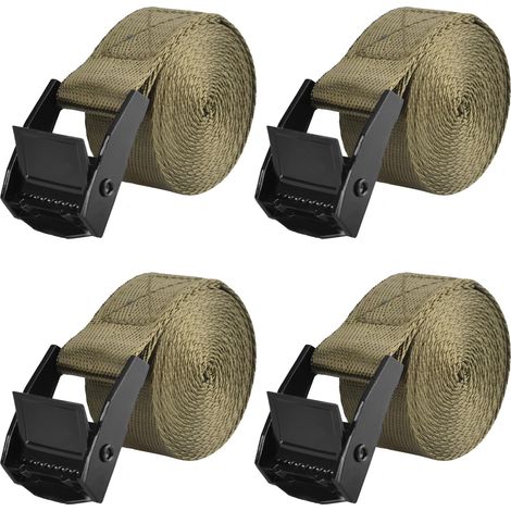 Sangle d Arrimage 25 mm Sangle de Serrage 2 ou 4 Pièces Courroie à Boucle de Presse pour Moto Voiture Fixation Bagage 1 virgule 5 m (1/5)