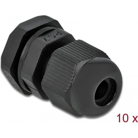 Delock Prensacables PG7 10 piezas negro
