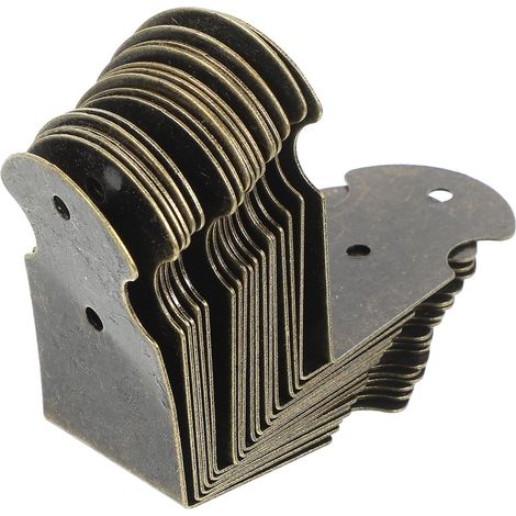 20 pièces équerres d'angle robustes style vintage pour boîtes en bois, fixations pour plateau de table sans bavures (1/5)