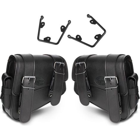 Set 2x sacoches cavalières + supports pour Harley Davidson Softail 18-25 Montana