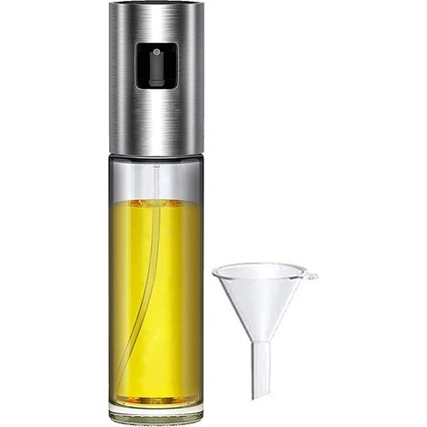 Distributeur Dhuile - Pulvérisateur Cuisine En Acier Inoxydable Et Silicone Alimentaire - Pour Huile Dolive Vinaigre Citron Sauce - 250 Ml (1/5)