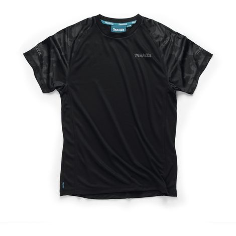 Makita Mens Tech-Shirt XL 100% Recycled Lightweight Material MK102M-BLK-XL