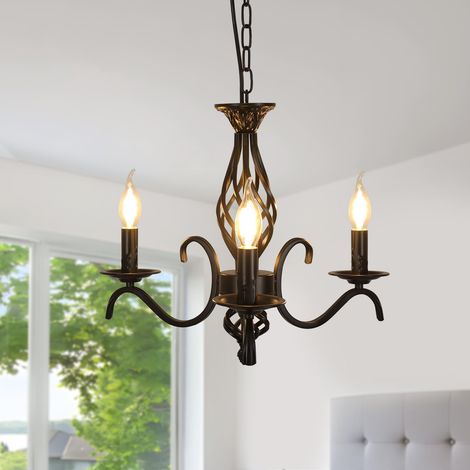 Lustres Vintage à 3 Lumières Rustique Lampe Suspendue Salle à Manger (1/5)