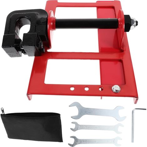 Scierie Verticale à Chaîne Mini 1 Set en Acier Allié Rouge Guide Réglable, Coupe Verticale, Installation Facile, Léger et Transportable, pour Travail du Bois (1/5)