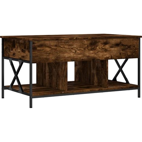 Maison Exclusive - Mesa de centro madera ingeniería metal roble h