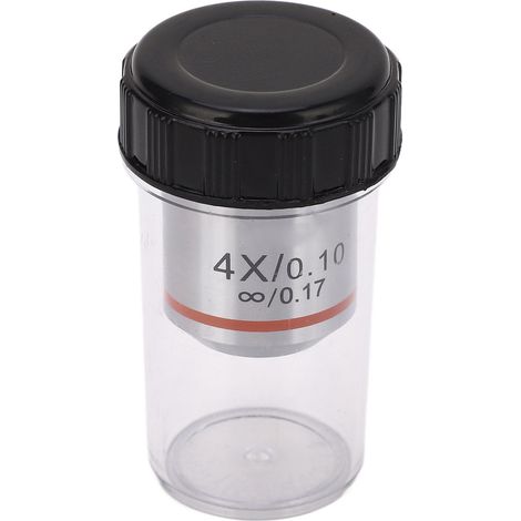 Objectif 4X parallèle optique infini, objectif de microscope de remplacement à filetage RMS, accessoire optique pour microscopes. (1/5)