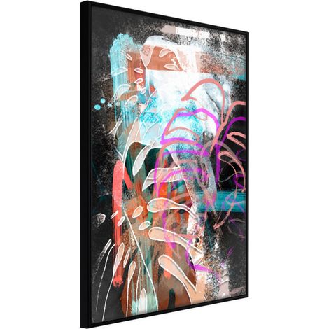Affiche Murale Encadrée "Disco Leaves" 21 x 30 cm Noir
