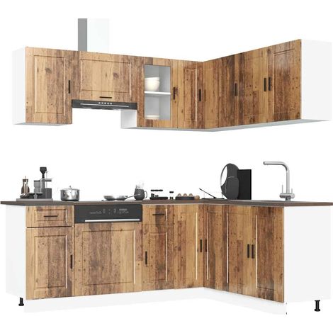 11-tlg. Küchenschrank-Set Porto Altholz-Optik Holzwerkstoff