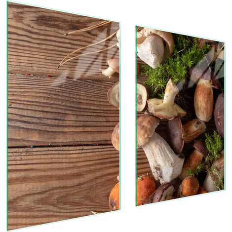 Assiette de protection en verre POUR la cuisine 65x52 champignons (1/5)