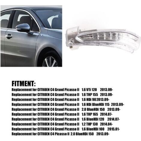 Aramox Clignotant de Rétroviseur Latéral, Feu de Position de Rétroviseur Latéral Compatible avec PEUGEOT 508 CITROEN C4 DS5 OEM : 4068916 (La gauche)