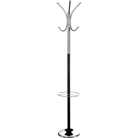 Premier Housewares Black and Chrome Floor Standing Coat Stand (1/4)