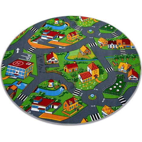 Teppich ring LITTLE VILLAGE multicolour rund 150 cm
