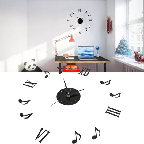 Horloge murale musicale à faire soi-même, horloge murale silencieuse sans cadre pour le salon, décoration simple et élégante pour la maison et le bureau. (1/5)
