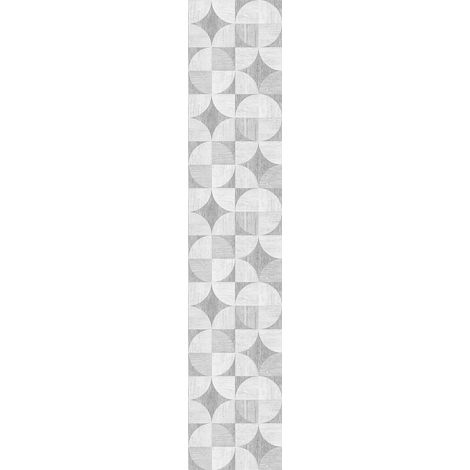 Papier Peint Intissé Pré-encollé Rouleau Mosaïque Effet Bois Gris Adhésif Décorative - 1 Rouleau de H300 x L60 cm (1/4)