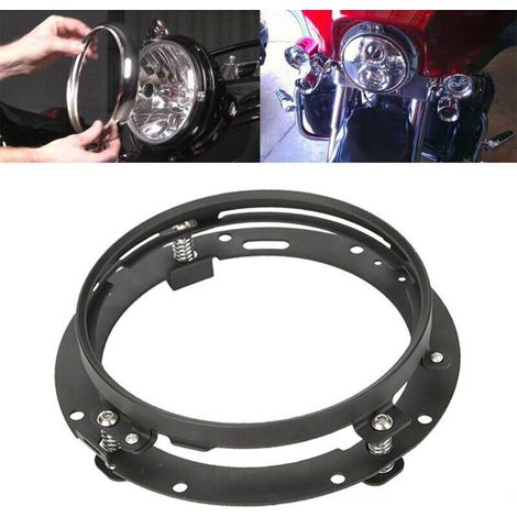 Support de montage de phare rond de 7 pouces, Compatible avec le support modifié antirouille peint par pulvérisation pour moto. (1/4)