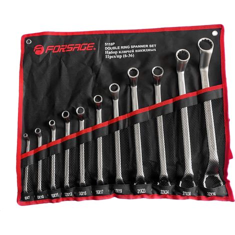 Set di chiavi ad anello sfalsate 6-36 mm, 11 pezzi (1/2)