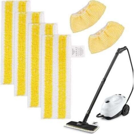Lot de 6 chiffons en microfibre compatibles avec Kärcher SC2, SC3, SC4, SC5 nettoyeur vapeur, Kit d'accessoires de nettoyeur vapeur lavable(4 lingettes+2 Bonnettes) (1/4)