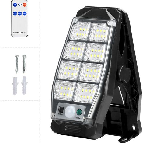 Luce solare con clip, luce con sensore per patio, luce da parete, con telecomando, impermeabile, alta luminosità, adatta per recinzioni (LED) (1/5)