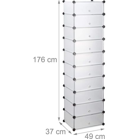 Meuble armoires chaussures casiers plastique modulable rangement 20 paires transparent (1/4)