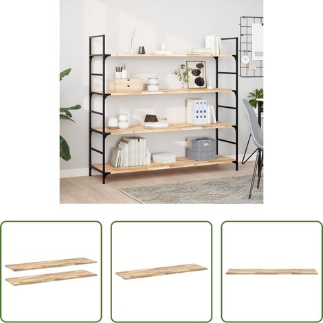 Bois d'acacia - Étagères flottantes 2 pcs 120x40x2 cm acacia massif non traité (1/5)