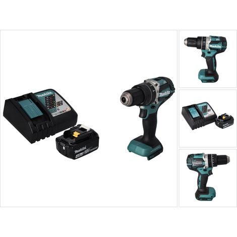 Makita DHP 484 RM1 Akku Schlagbohrschrauber 18 V 54 Nm Brushless + 1x Akku 4,0 Ah + Ladegerät (1/5)
