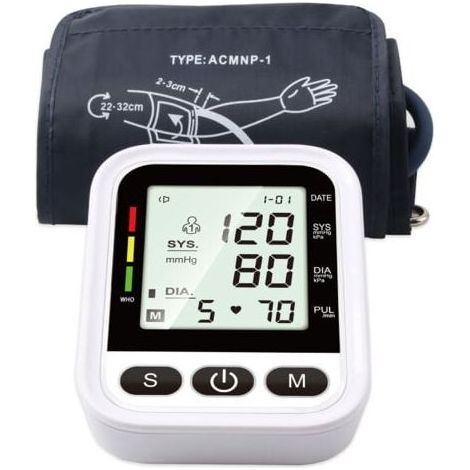 Tensiomètre Bras Electronique - Tensiomètre Intelligent Professionnel,Détection de Pulsations Cardiaques Irrégulières, avec Brassard Ajustable et Écran LCD Rétro-éclairé (batterie non incluse) (1/5)