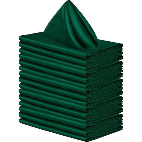 10 servilletas de poliéster/algodón, 30x30 cm – Verdes – Lavables – Para eventos y cenas