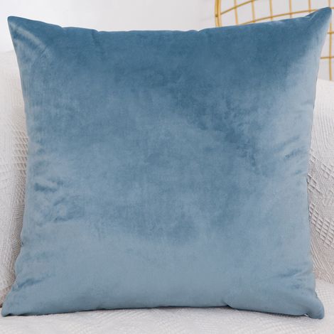 Par de cojines lisos de color gris azulado para guardar en el sofá, como cojines lumbares, fundas de almohada para la oficina o para el coche.