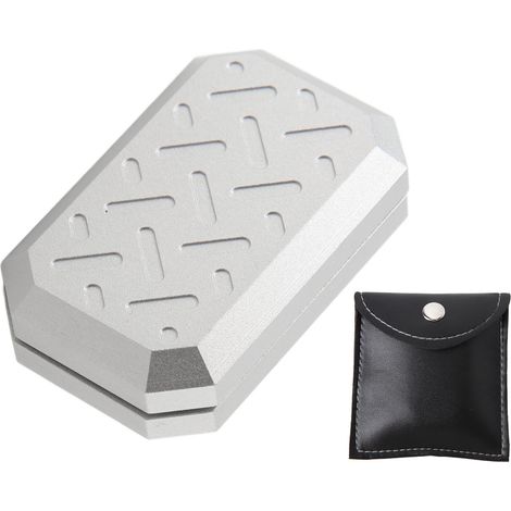 Curseur Anti-Stress en Alliage d'Aluminium avec Motif Texturé - Jouet Sensoriel pour TDAH et Apaisement de l'Anxiété, Inclut Poche en Cuir PU (1/5)