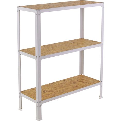 Simonrack Étagère OSB blanche 3 étagères ajustables